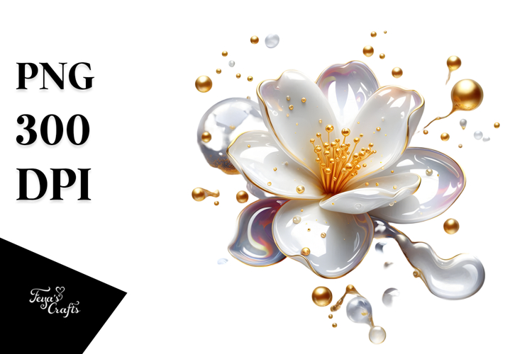 Abstract Gardenia Splash PNG