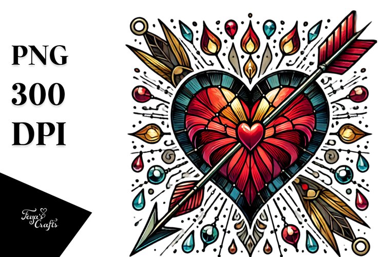 Tattoo Style Stained Heart