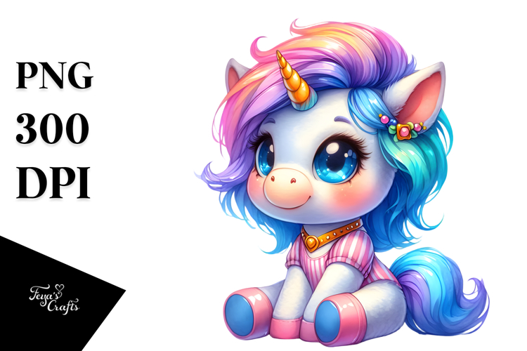 Cute Sitting Unicorn PNG