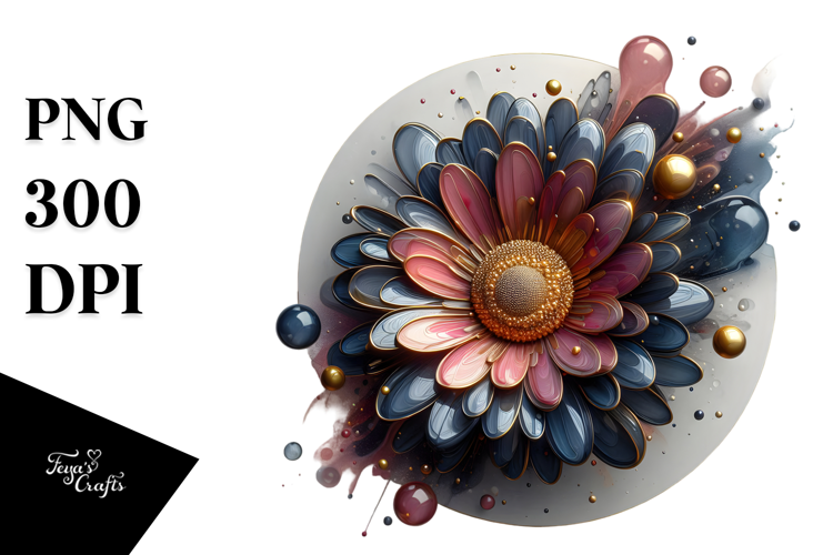 Abstract Gerbera Splash PNG