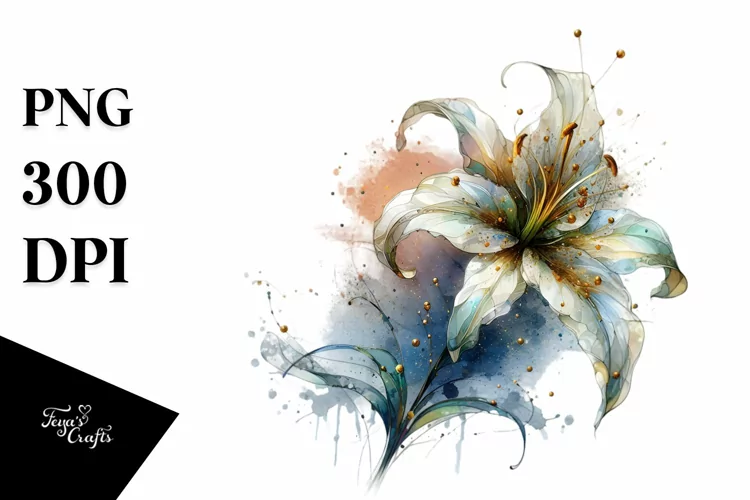 Abstract Lily|Watercolor Splash