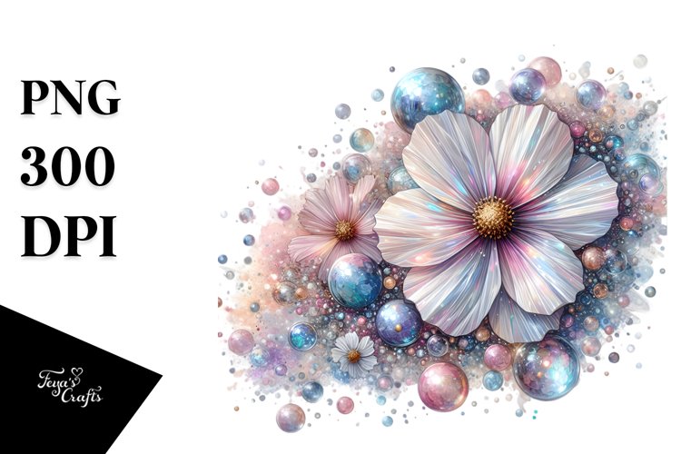 Vibrant Cosmos in Pastel, Translucent PNG