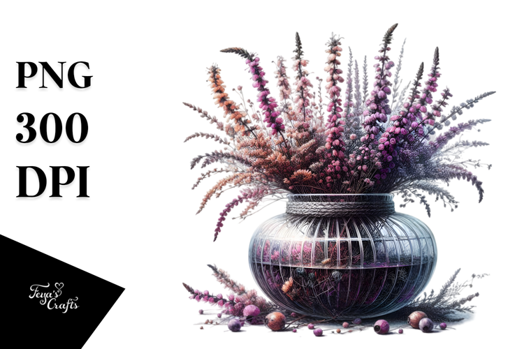 Artistic Jar with Large Heather