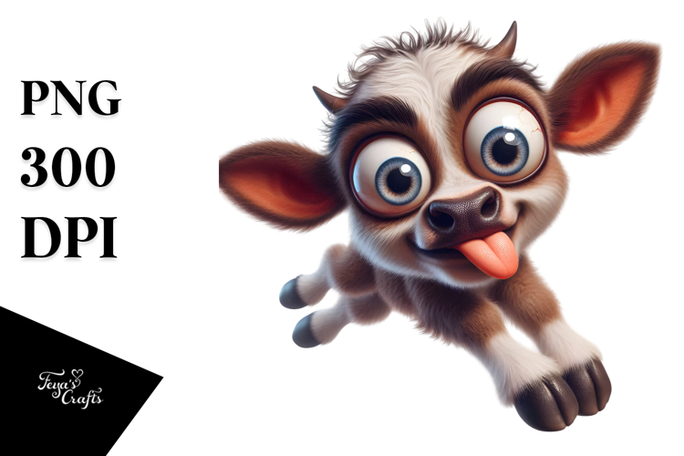 Baby Calf with Comically Large Udder PNG