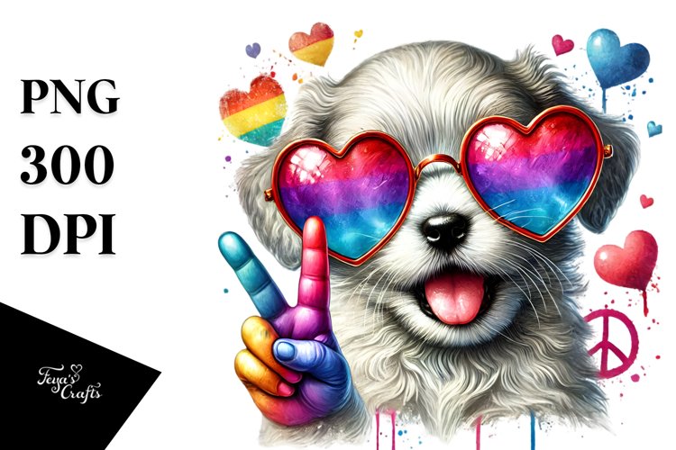 Puppy Victory Sign PNG