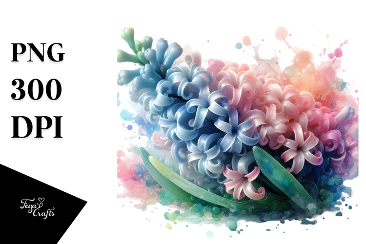 Abstract Pastel Glossy Hyacinth, PNG