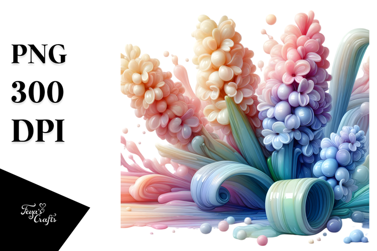 Abstract Pastel Glossy Hyacinth, PNG
