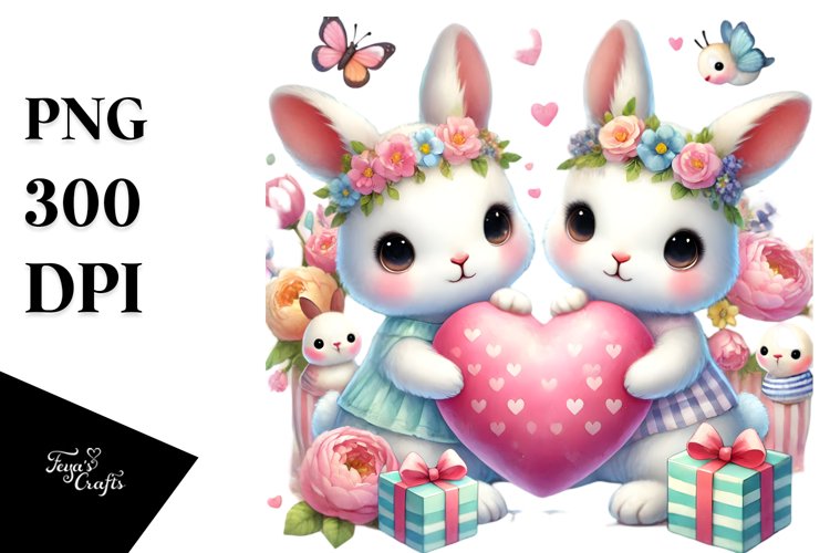 Baby Bunny Heart PNG