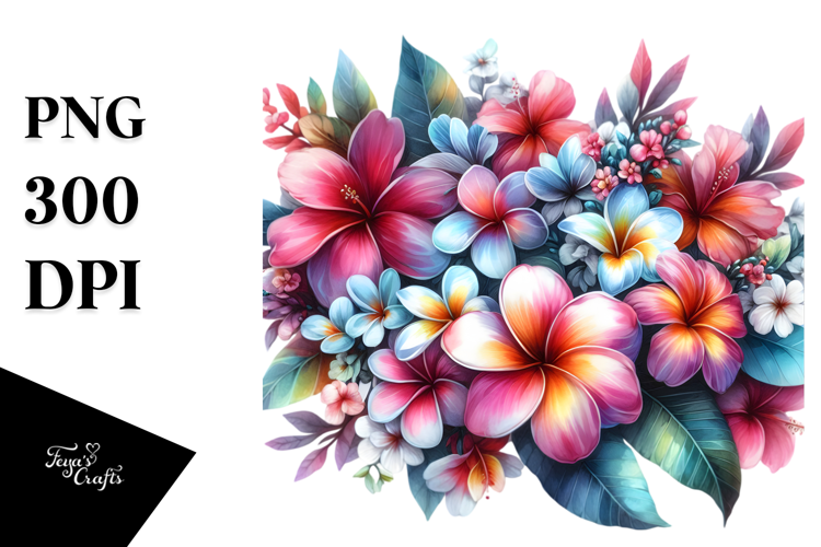 Colorful Watercolor with Glossy Petals