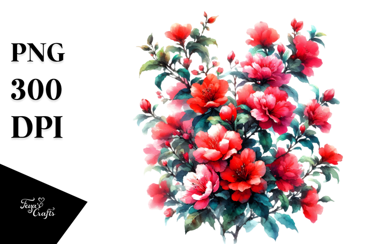 Red Flower Clipart Image 16