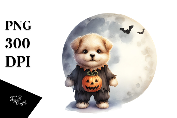 Cute Baby Puppy Halloween PNG