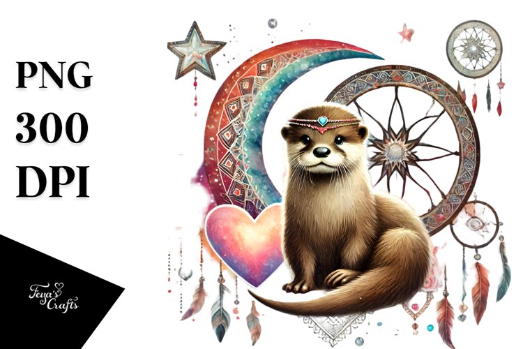 Boho Baby Otter PNG