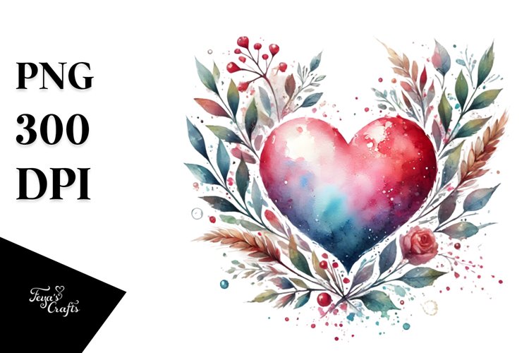 Digital Painting Paintbrush Style Heart PNG