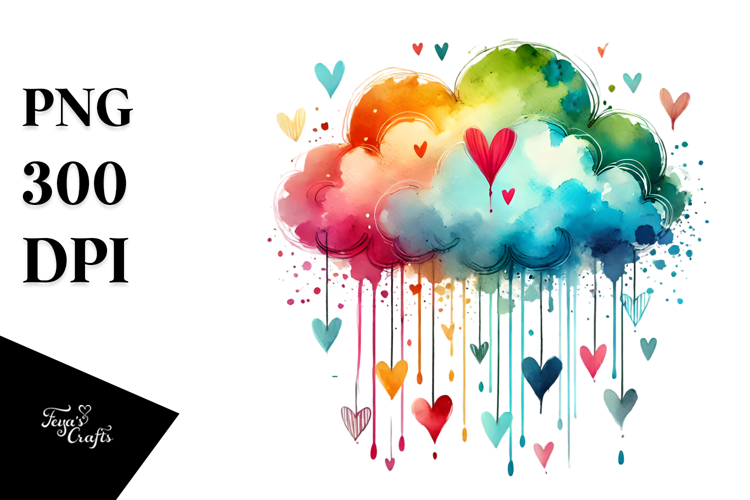 Colorful Hanging Hearts PNG