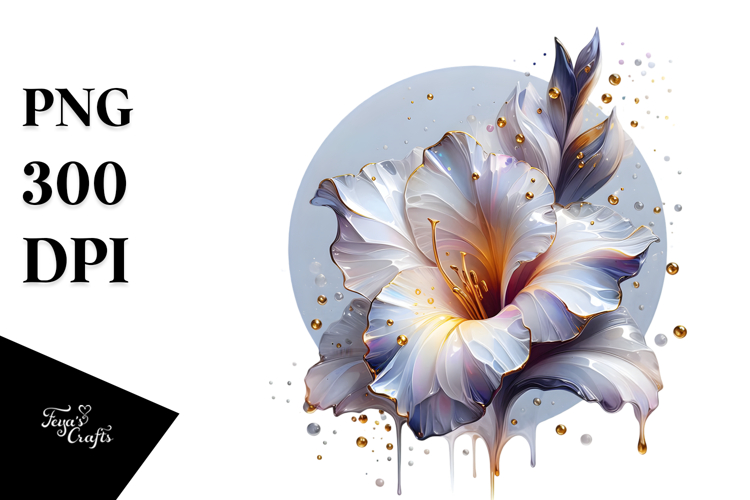 Abstract Glossy Gladiolus, Transparent PNG example image 1