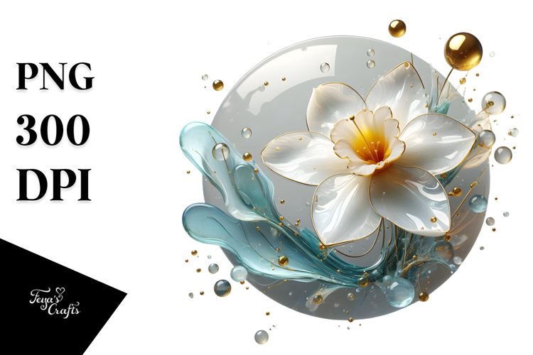 Abstract Narcissus Splash PNG