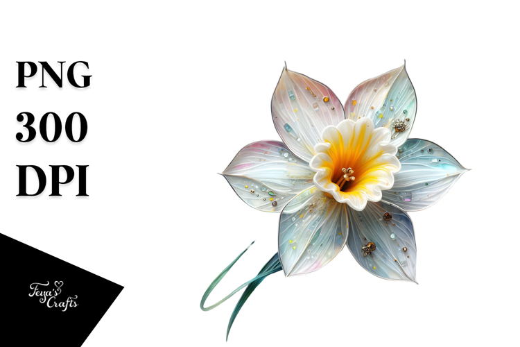 Daffodil with Metalic Insertions, PNG