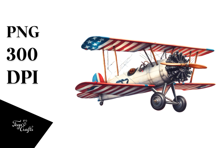 Vintage Biplane with Confetti, High-Res PNG