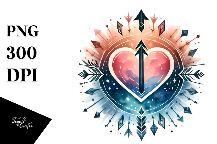 Simple Washed Watercolor Stained Hearth PNG