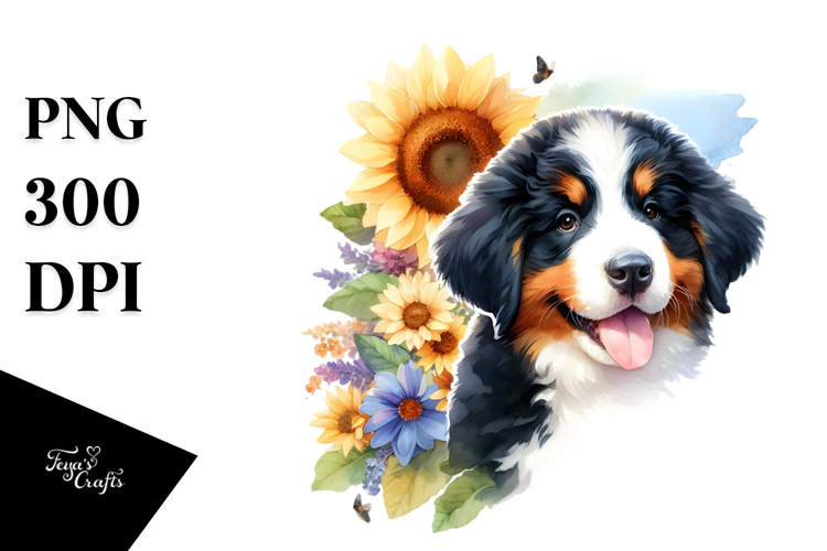 Bernese Mountain Dog from Behind, PNG