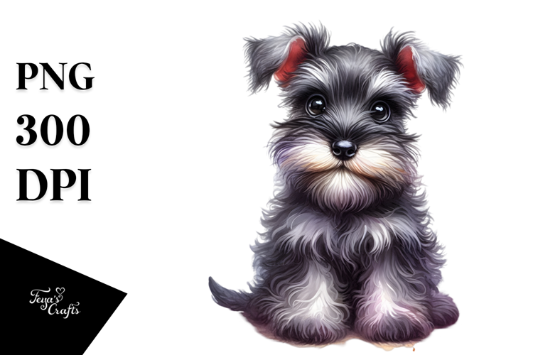 Adorable Miniature Schnauzer, PNG