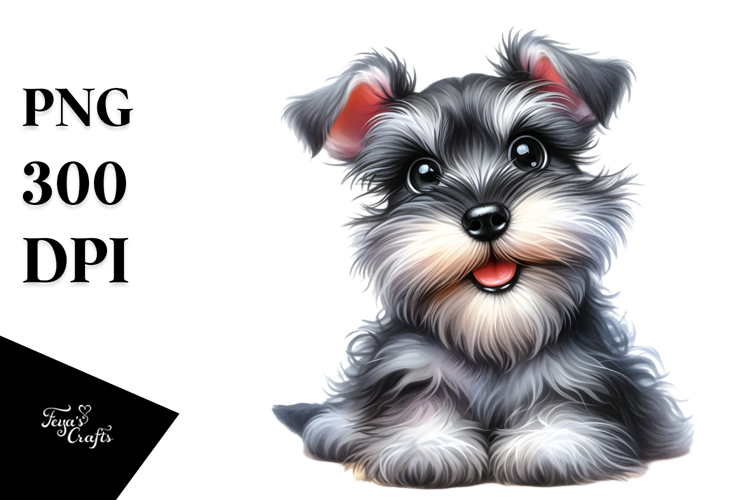 Adorable Miniature Schnauzer, PNG