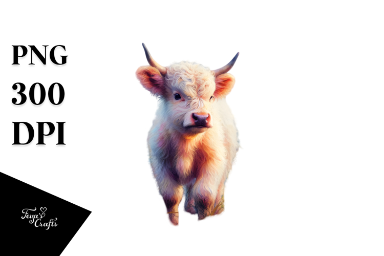 Colorful Highland Cow with Louisiana Bayou PNG