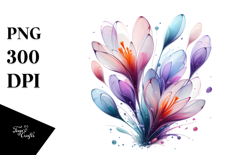 Abstract Pastel Glossy Crocus, PNG