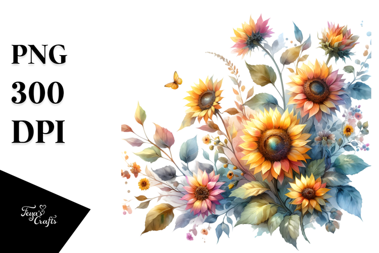 Colorful Sunflower PNG