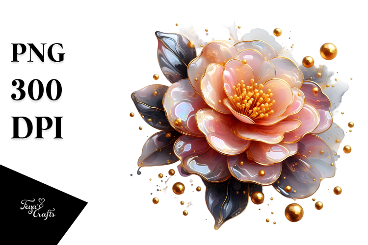 Glossy Camellia Made of PNG