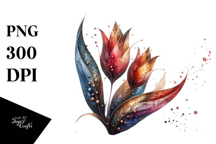 Tulip Metallic, Watercolor PNG