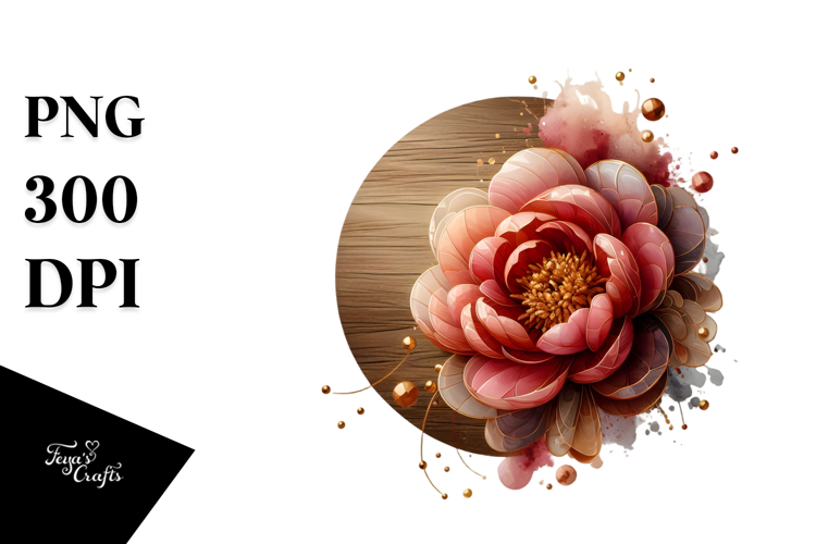 y Peonies with Golden Insertions PNG