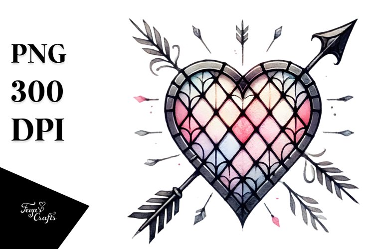 Simple Stained Heart PNG example image 1