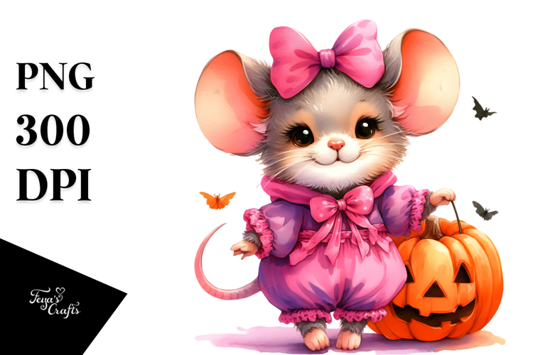 Simple Watercolor Vibrant Drawing of a Cute Baby Mouse , 20