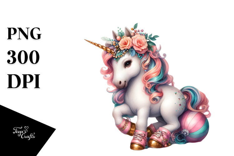 Colorful Baby Unicorn at Harlem Ballroom, PNG