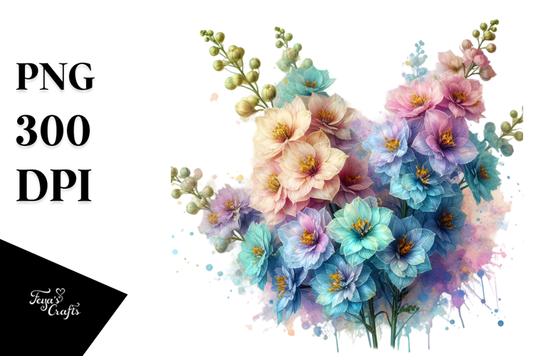Vibrant Delphinium with Transparent PNG