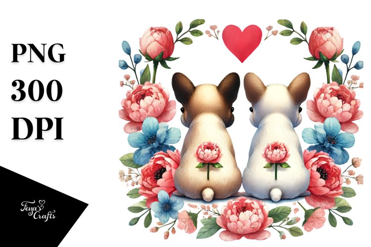 View from Behind French Bulldog Heart Shape PNG