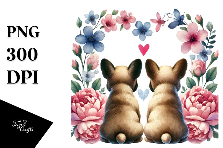 French Bulldog Heart View from Behind PNG