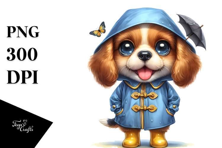 Expressive Puppy Standing Up | Sublimation Clipart