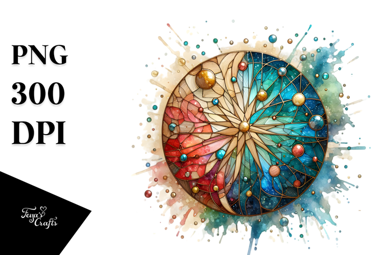 Stained Cosmos with Golden Insertions