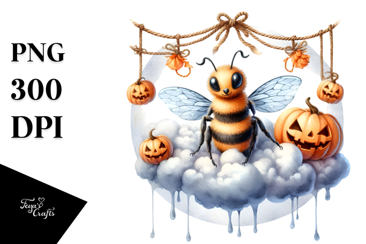 Bee Halloween Cloud PNG