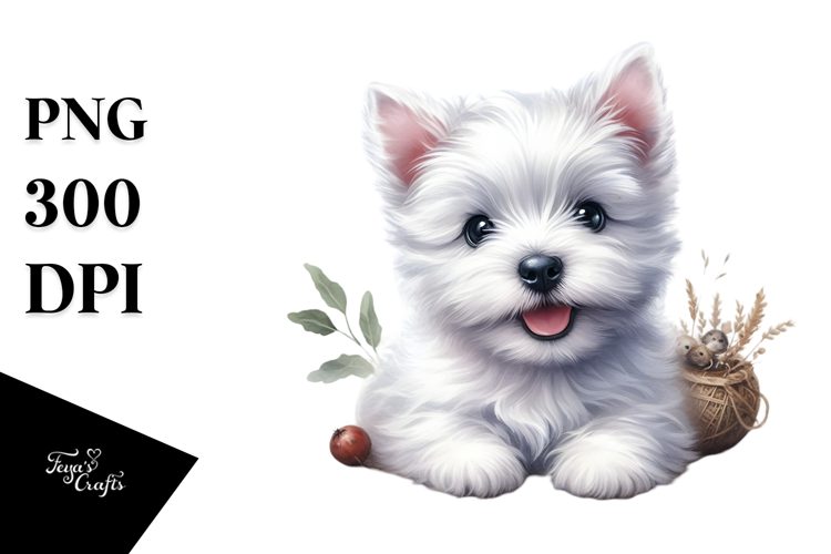 Happy Baby West Highland White Terrier PNG