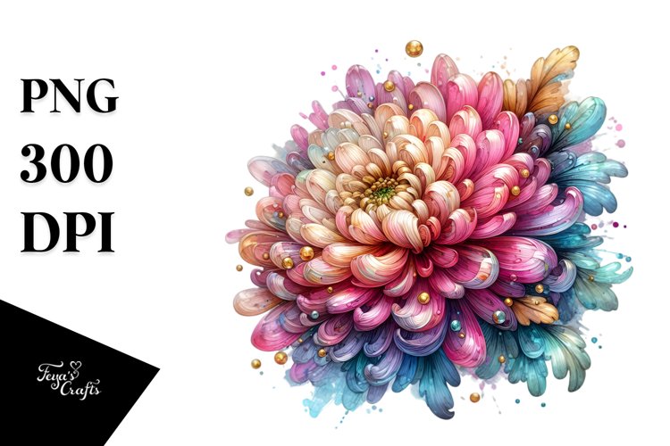 Chrysanthemum in Pastel, Translucent PNG example image 1