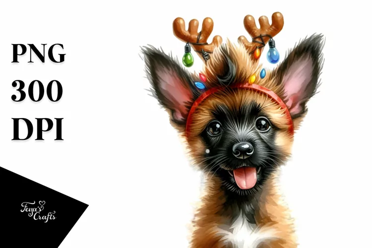 Vibrant Malinois, Festive PNG