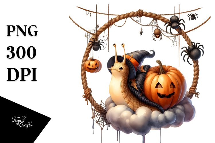 Snail Halloween Cloud PNG