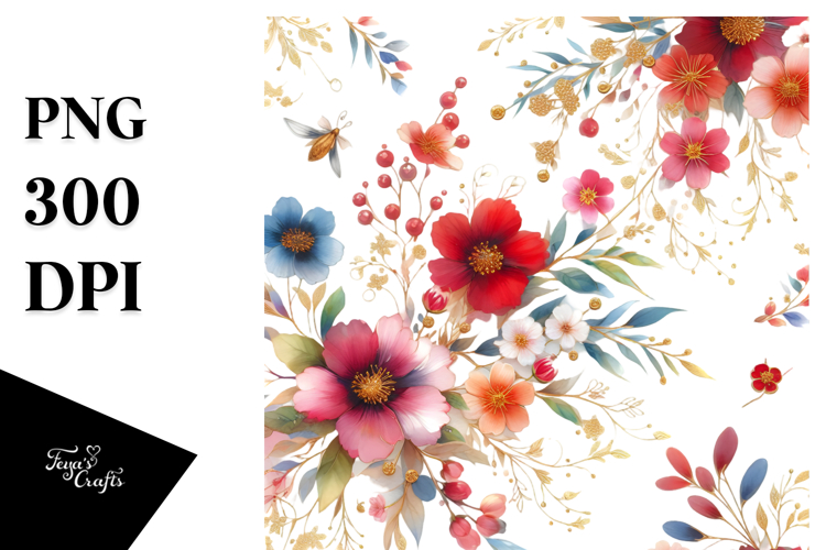 Colorful Red Flowers PNG