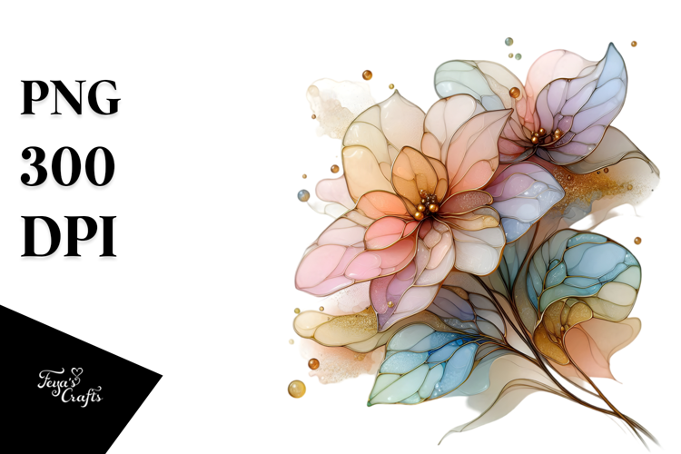 Glossy Impatiens Watercolor PNG