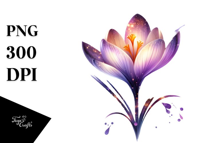 Shiny Crocus Watercolor Splash