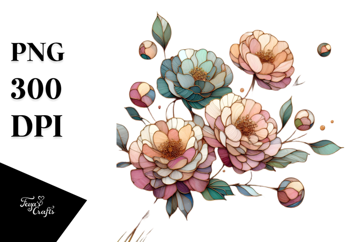 Small Stained Peony PNG