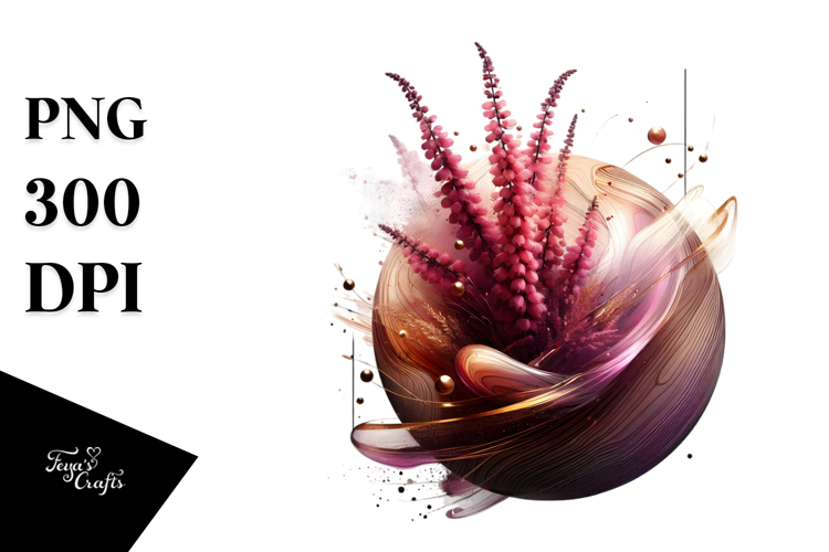 Abstract -Like Heather with Golden Insertions PNG